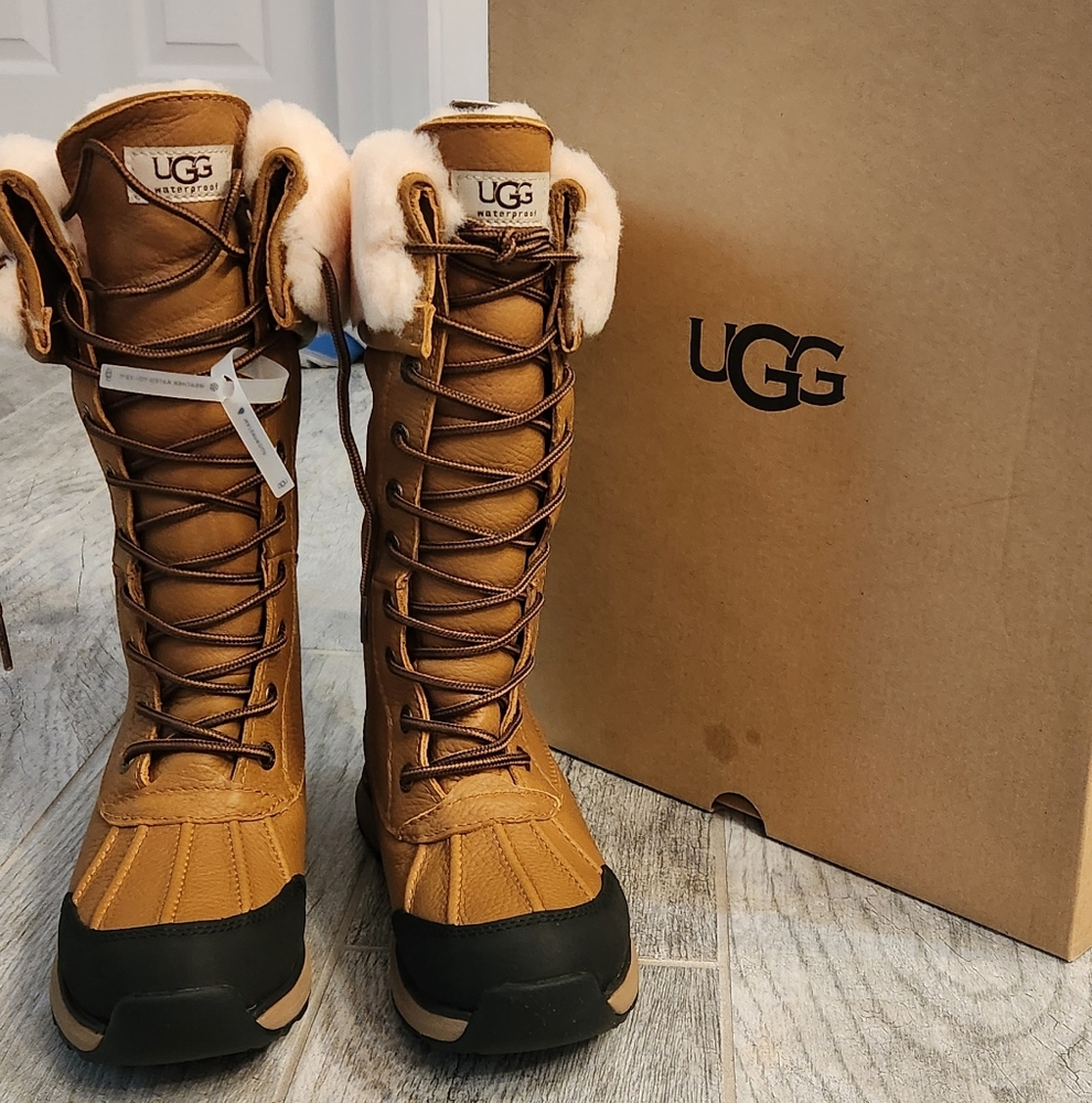 UGG Tan and Black High Boots. Brand New In Box